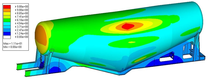 4-11 Braking working condition displacement cloud map