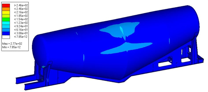 4-21 Overall stress cloud after adjustment of turning condition