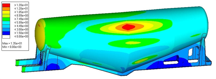 4-23 Displacement cloud of braking condition after adjustment